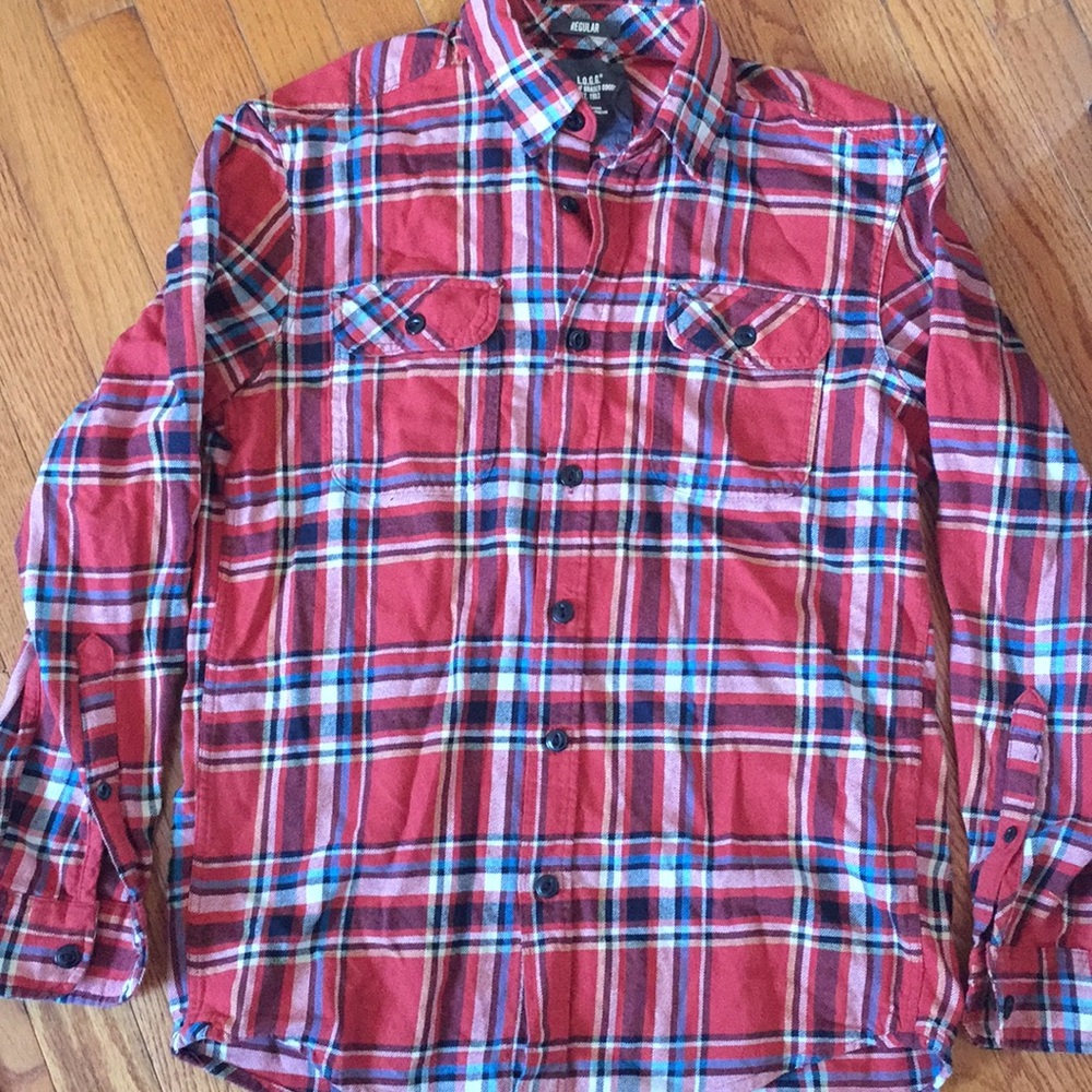 H&M red plaid flannel shirt